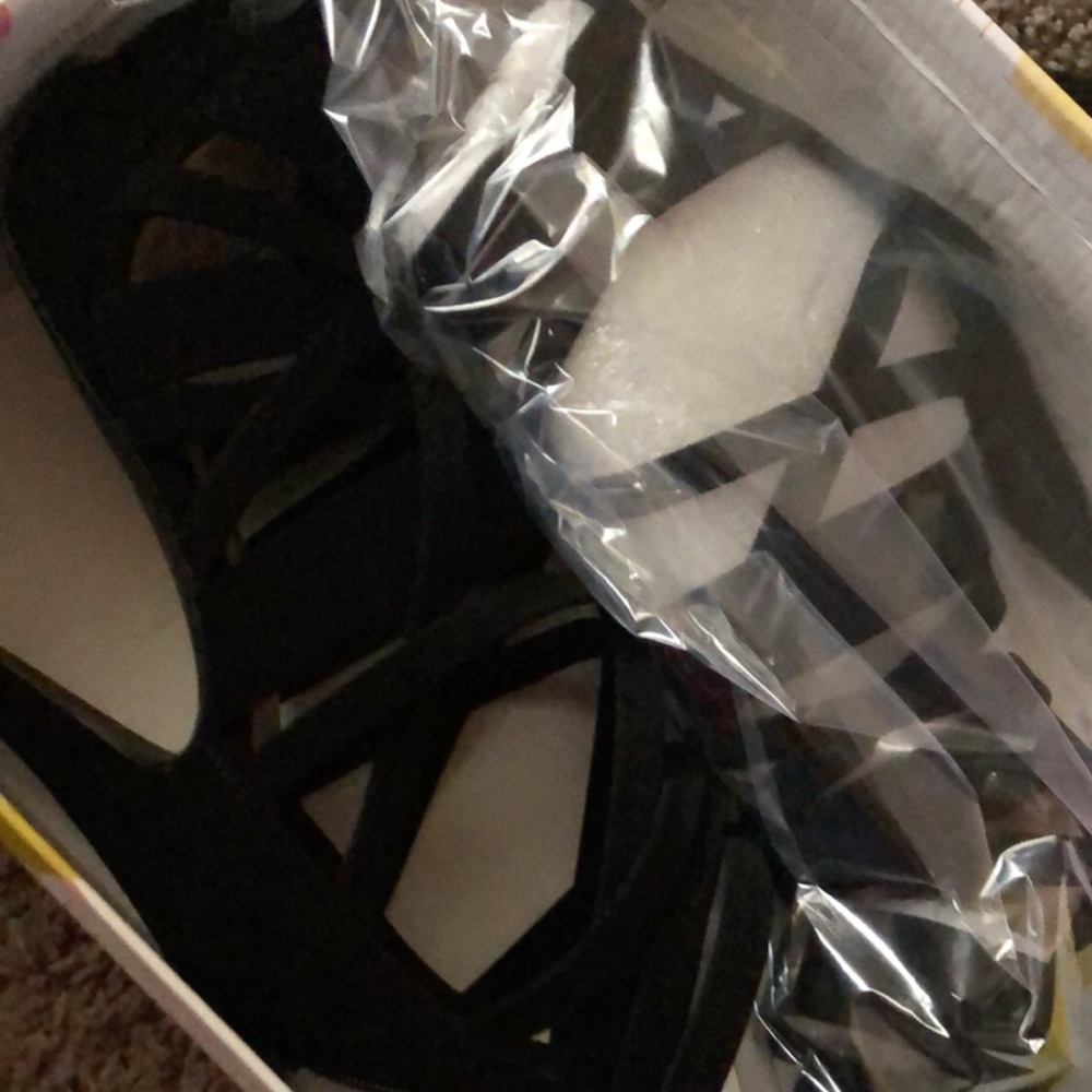 Strappy black heels
